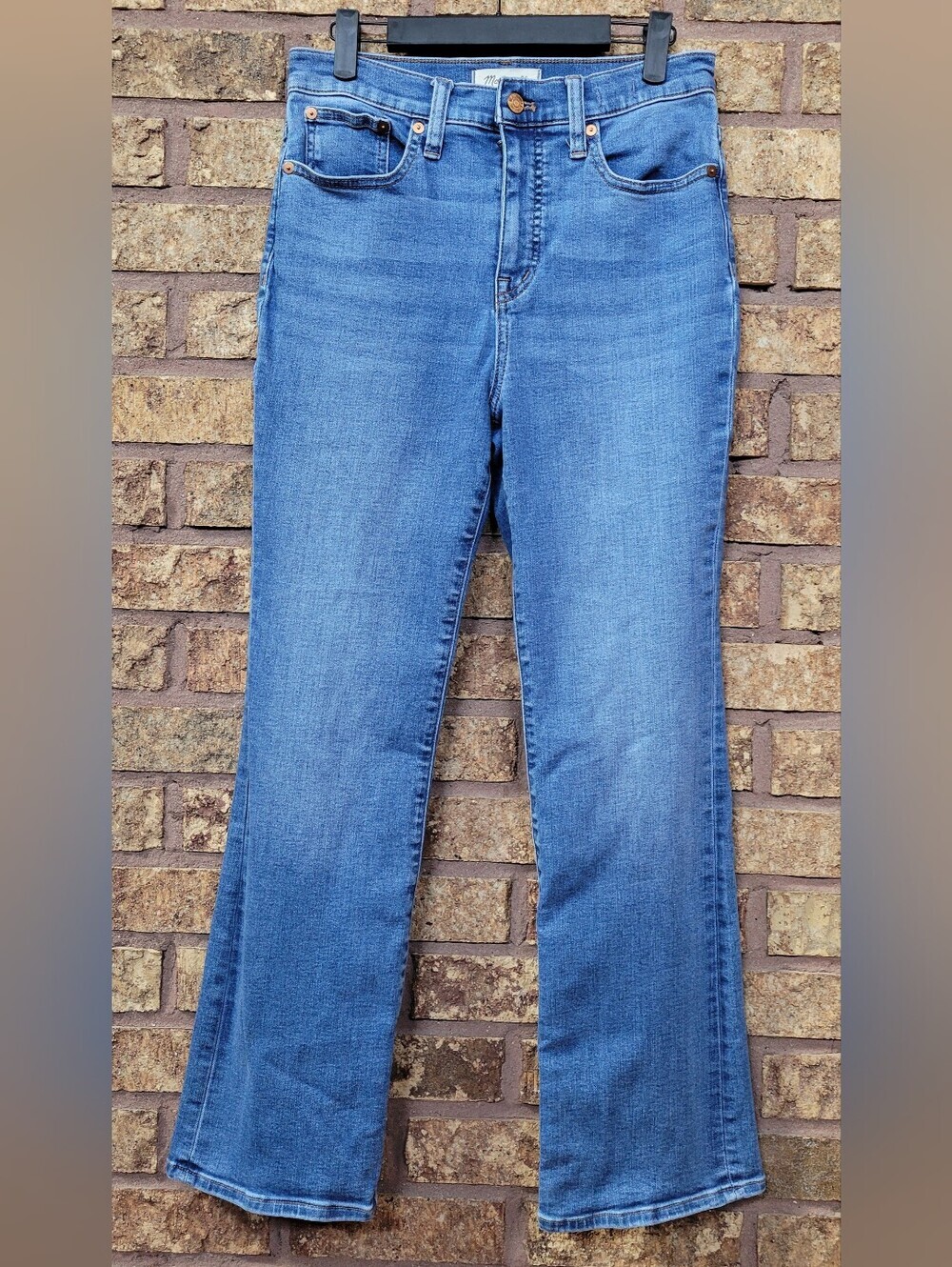 Madewell Skinny Flare High Rise Jeans Stretch Size 28P Cotton Blend Stretch